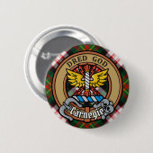 Clan Carnegie Crest over Jurk Tartan Ronde Button 5,7 Cm (Voorkant /achterkant)