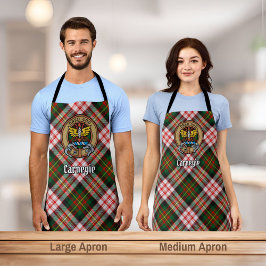 Clan Carnegie Crest over Jurk Tartan Schort