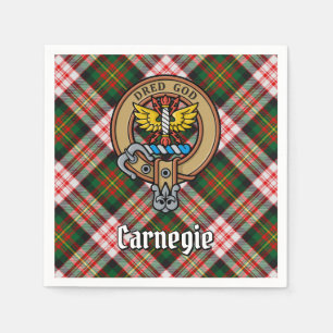 Clan Carnegie Crest over Jurk Tartan Servet