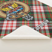 Clan Carnegie Crest over Jurk Tartan Sherpa Deken (3/4)