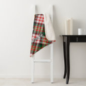 Clan Carnegie Crest over Jurk Tartan Sherpa Deken (In situ)