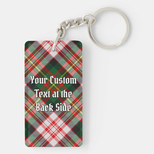 Clan Carnegie Crest over Jurk Tartan Sleutelhanger (achterkant)