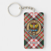 Clan Carnegie Crest over Jurk Tartan Sleutelhanger (Voorkant)