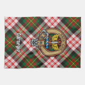 Clan Carnegie Crest over Jurk Tartan Theedoek (Horizontaal)