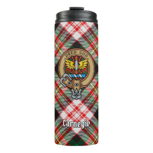 Clan Carnegie Crest over Jurk Tartan Thermosbeker