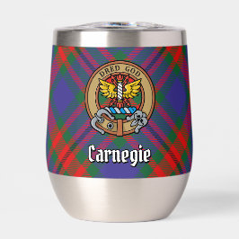 Clan Carnegie Crest over Tartan