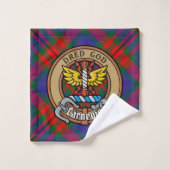 Clan Carnegie Crest over Tartan Bad Handdoek (Wasdoekje)