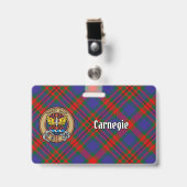 Clan Carnegie Crest over Tartan Badge (Voorzijde met clip)