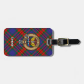 Clan Carnegie Crest over Tartan Bagagelabel (Voorkant horizontaal)