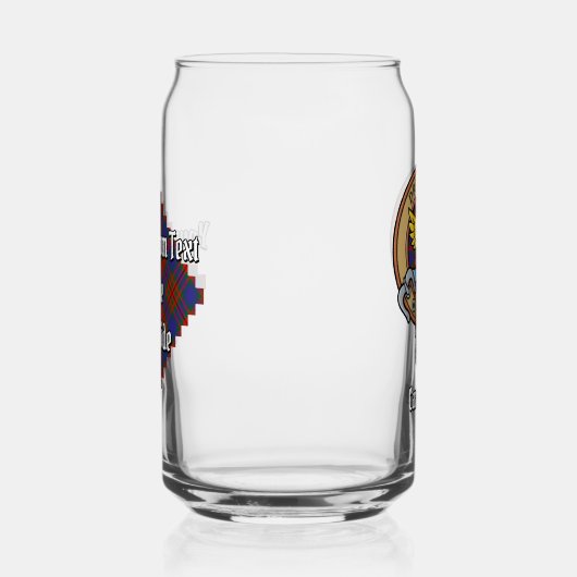 Clan Carnegie Crest over Tartan Blikvorm Glas (Rechts)