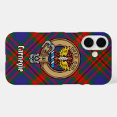 Clan Carnegie Crest over Tartan Case-Mate iPhone Case (Achterkant (horizontaal))