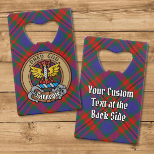 Clan Carnegie Crest over Tartan Creditkaart Flessenopener