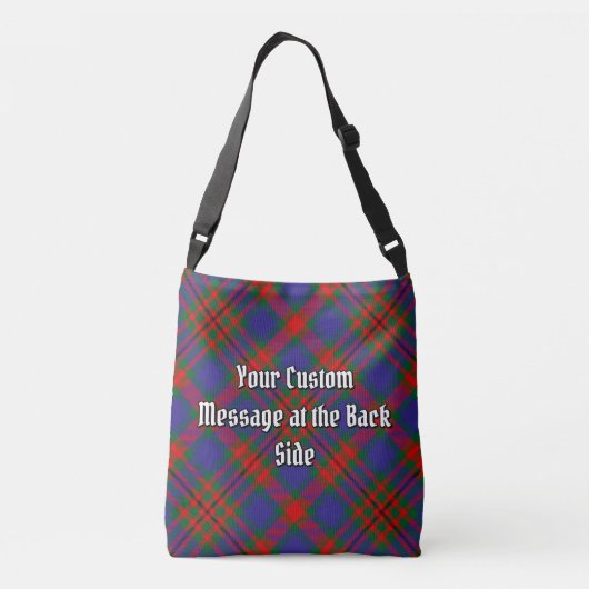Clan Carnegie Crest over Tartan Crossbody Tas (Achterkant)