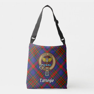 Clan Carnegie Crest over Tartan Crossbody Tas