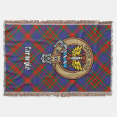 Clan Carnegie Crest over Tartan Deken (Voorkant)