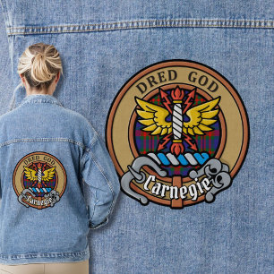 Clan Carnegie Crest over Tartan Denim Jacket