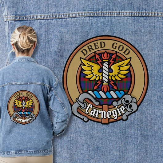 Clan Carnegie Crest over Tartan Denim Jacket