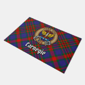 Clan Carnegie Crest over Tartan Deurmat (Schuin)