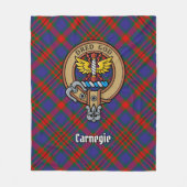Clan Carnegie Crest over Tartan Fleece Deken (Voorkant)