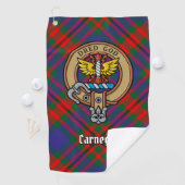 Clan Carnegie Crest over Tartan Golfhanddoek (Insitu)