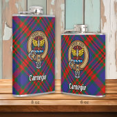 Clan Carnegie Crest over Tartan Heupfles