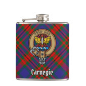 Clan Carnegie Crest over Tartan Heupfles (Voorkant)