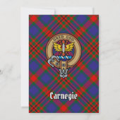 Clan Carnegie Crest over Tartan Kaart (Achterkant)