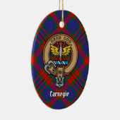 Clan Carnegie Crest over Tartan Keramisch Ornament (Rechts)