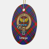 Clan Carnegie Crest over Tartan Keramisch Ornament (Links)