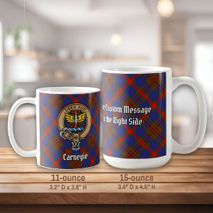Clan Carnegie Crest over Tartan Koffiemok