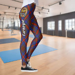 Clan Carnegie Crest over Tartan Leggings<br><div class="desc">Clan Carnegie crest badge omringd door een riem en gesp over tartan achtergrond. Eigen Tekst.</div>