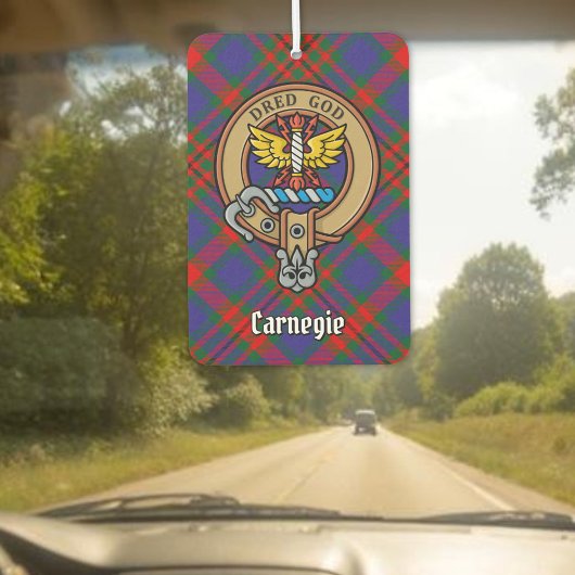 Clan Carnegie Crest over Tartan Luchtverfrisser