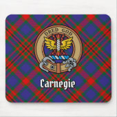 Clan Carnegie Crest over Tartan Muismat (Voorkant)