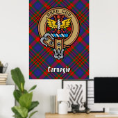 Clan Carnegie Crest over Tartan Poster (Thuiskantoor)
