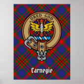 Clan Carnegie Crest over Tartan Poster (Voorkant)