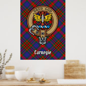 Clan Carnegie Crest over Tartan Poster (Keuken)