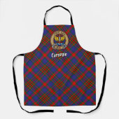 Clan Carnegie Crest over Tartan Schort (Voorkant)