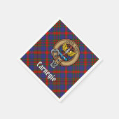 Clan Carnegie Crest over Tartan Servet (Hoek)