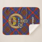 Clan Carnegie Crest over Tartan Sherpa Deken (Voorkant (horizontaal))