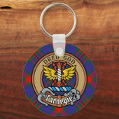 Clan Carnegie Crest over Tartan Sleutelhanger (Voorkant)