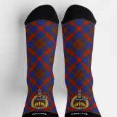 Clan Carnegie Crest over Tartan Sokken (Top)