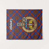 Clan Carnegie Crest over Tartan Wandkleed (Voorkant (horizontaal))