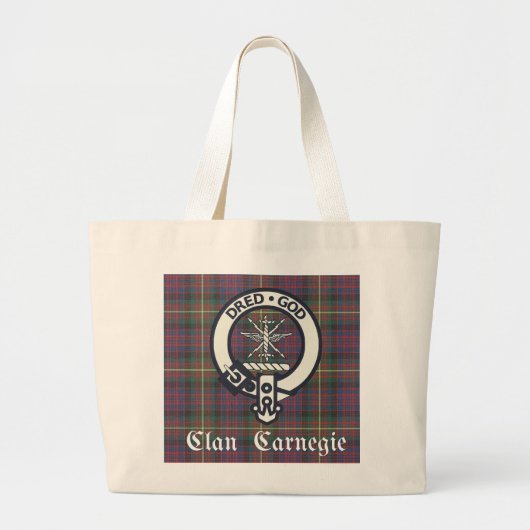 Clan Carnegie Crest Tartan Grote Tote Bag (Voorkant)