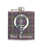 Clan Carnegie Crest Tartan Heupfles (Voorkant)