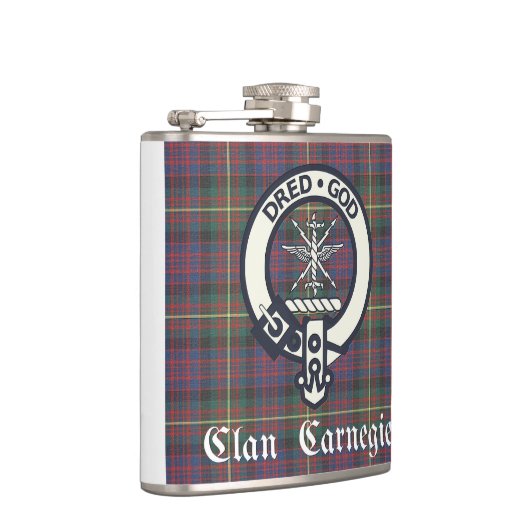 Clan Carnegie Crest Tartan Heupfles (Rechts)
