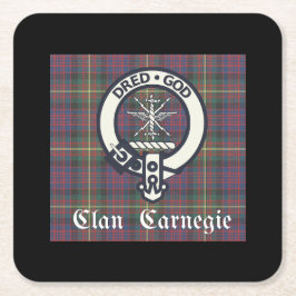 Clan Carnegie Crest Tartan Kartonnen Onderzetters