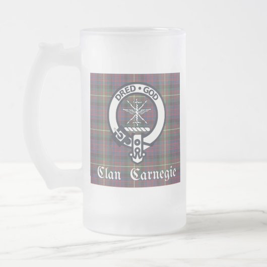 Clan Carnegie Crest Tartan Matglas Bierpul (Links)