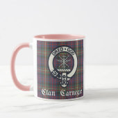 Clan Carnegie Crest Tartan Mok (Links)