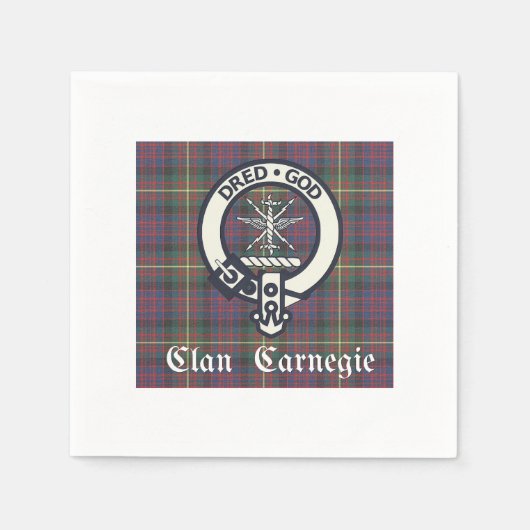 Clan Carnegie Crest Tartan Servet (Voorkant)