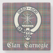 Clan Carnegie Crest Tartan Stenen Onderzetter (Voorkant)